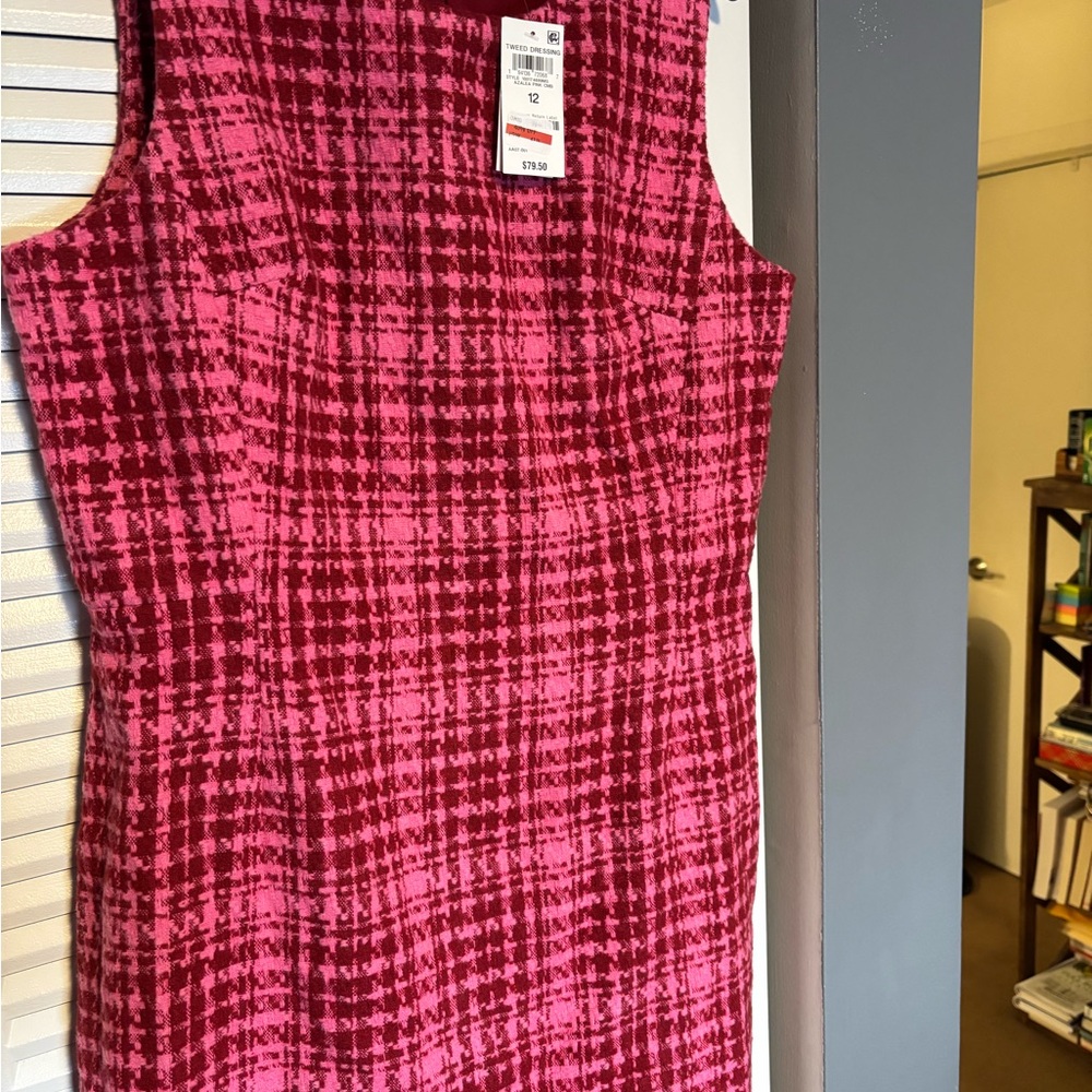 Chic Pink Plaid Dress